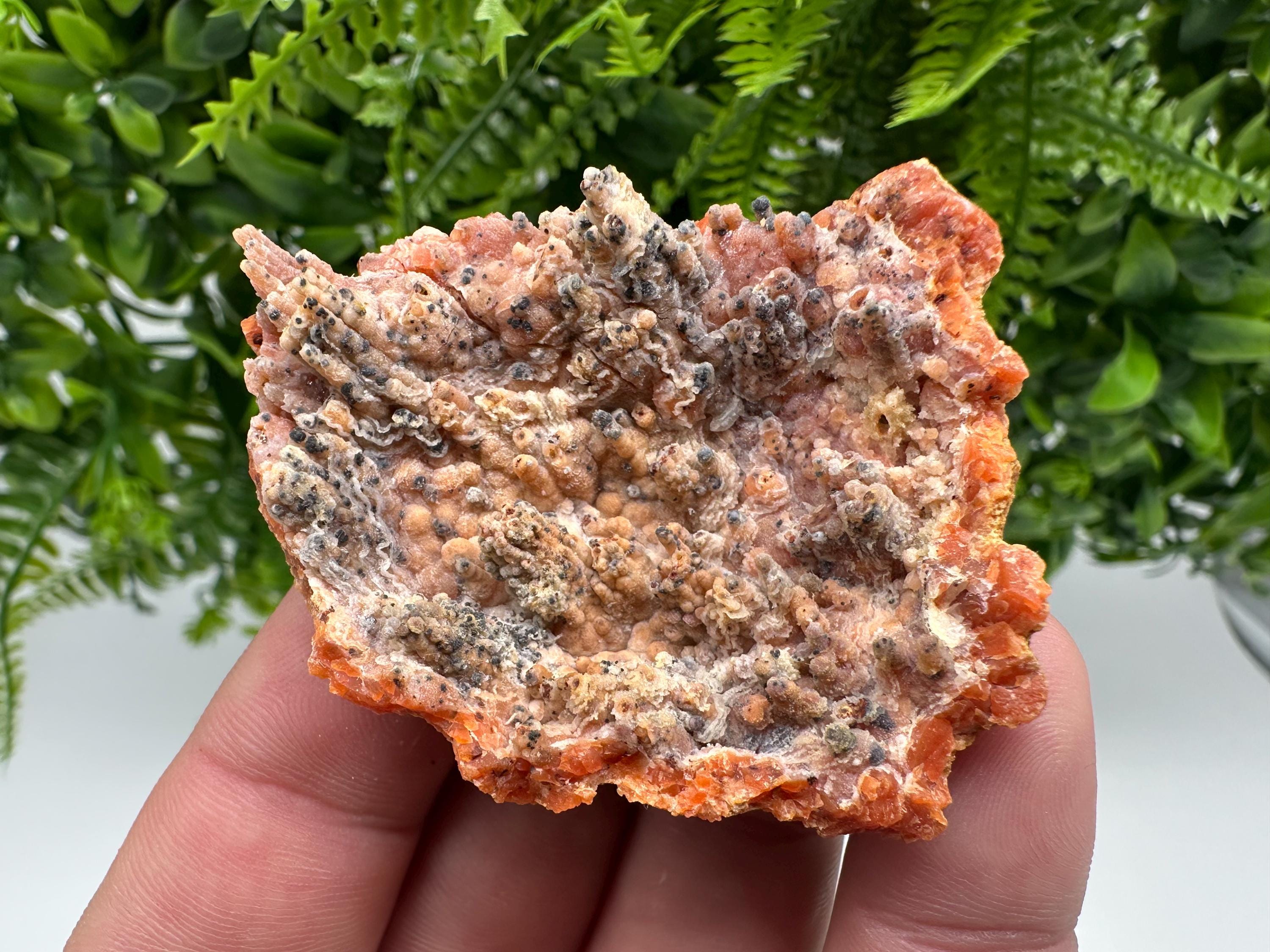 Moroccan Red Chalcedony Crystal Specimen: Rare Mineral Gift