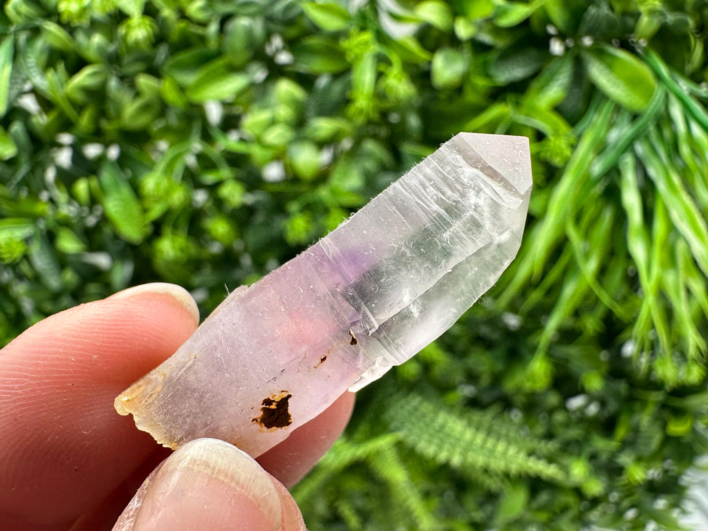 Phantom Amethyst Crystal with Cerussite, Bulgarian Mineral Specimen