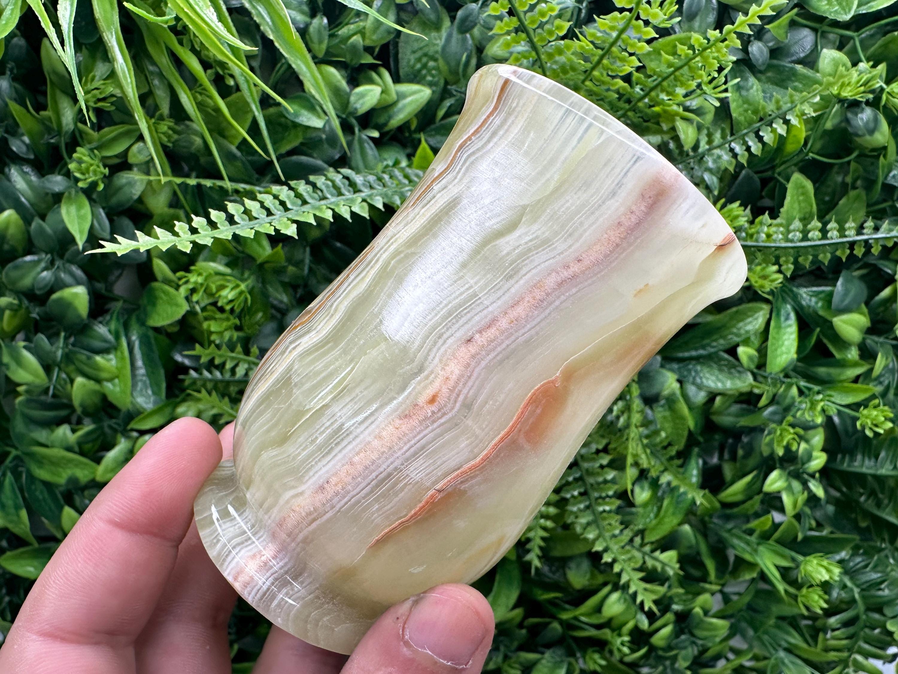 Vintage Onyx Wine Cup: Natural Stone Barware (10cm)