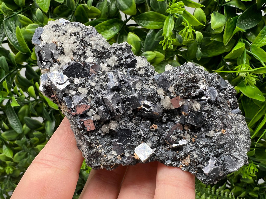 Wonderful Shiny Galena,Chalcopyrite on Calcite From Borieva mine,Bulgaria,Natural,collection mineral specimen,gift,home decor crystal,clust