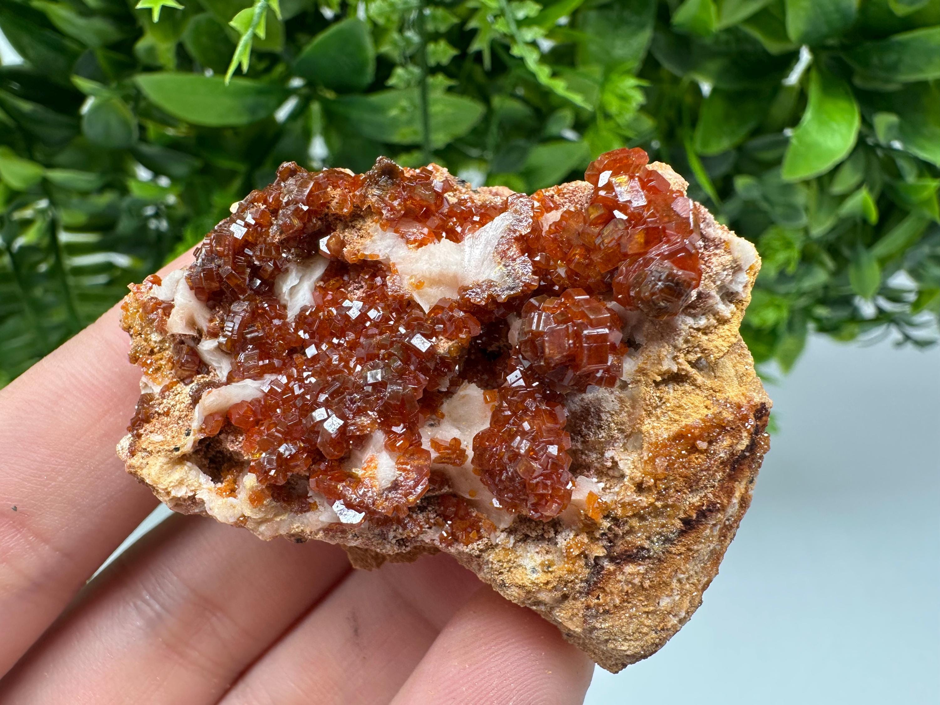 Red Vanadinite on Barite from Marocco,crystal minerals Speciment cluster Vanadinite crystal Vanadinite Geology Vanadinite cluster minerals