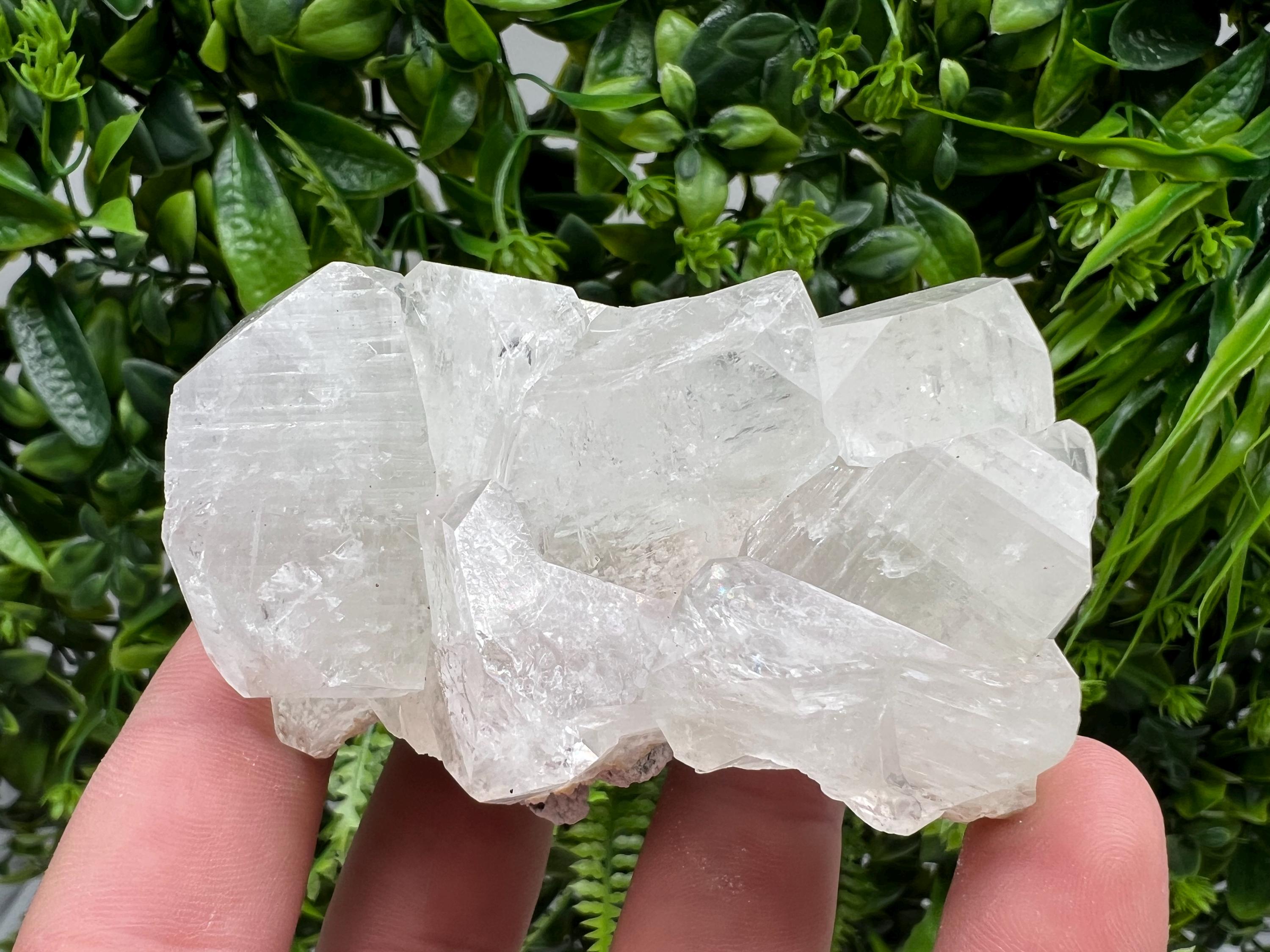 Transparent Apophyllite on Chalcedony Specimen, India Minerals