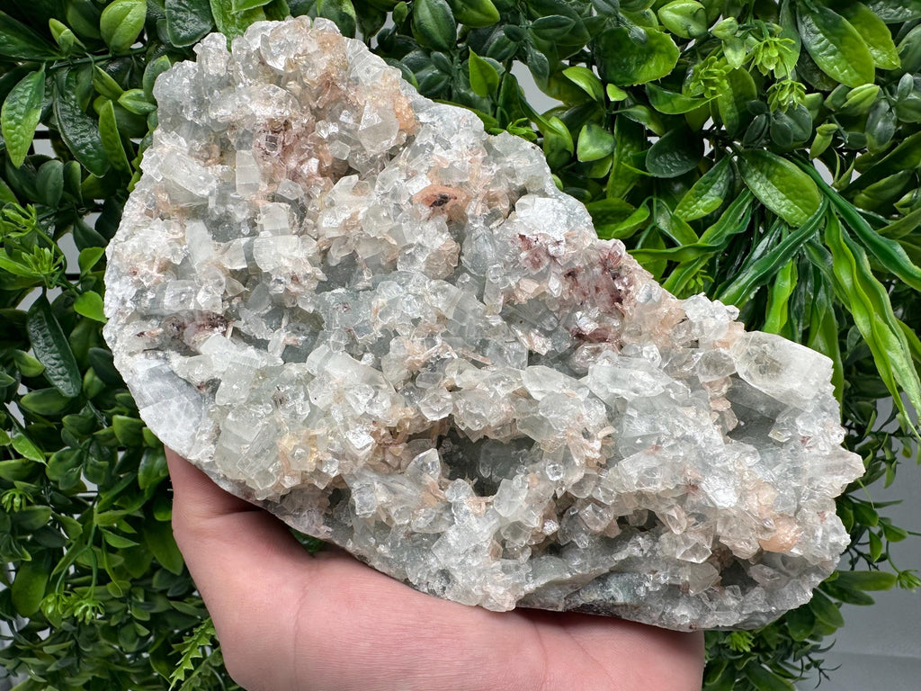 Apophyllite Stilbite on Chalcedony, Natural Mineral Specimen, India