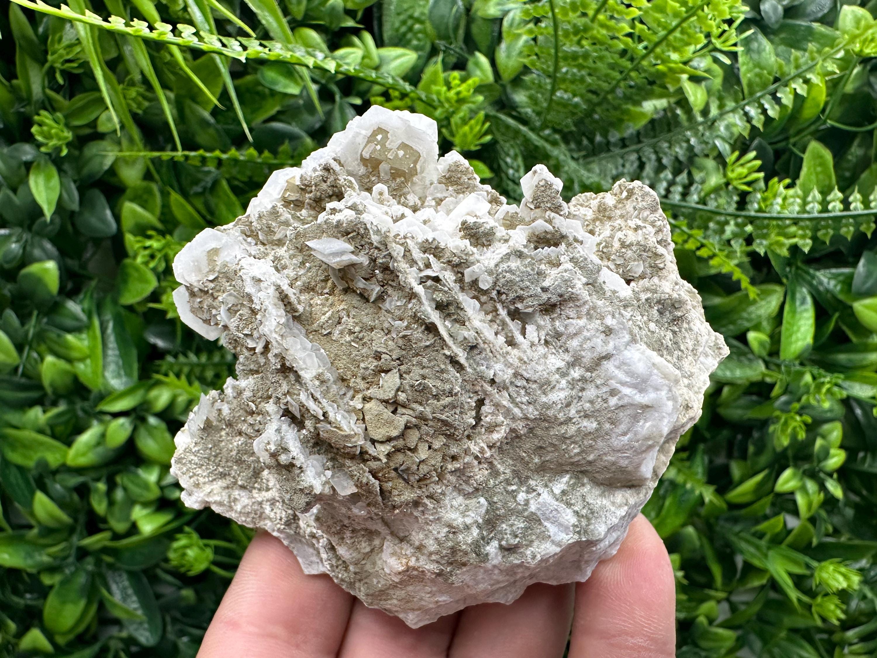 Calcite on Chalcedony, Krushev dol Mine, Bulgaria, Mineral Specimen
