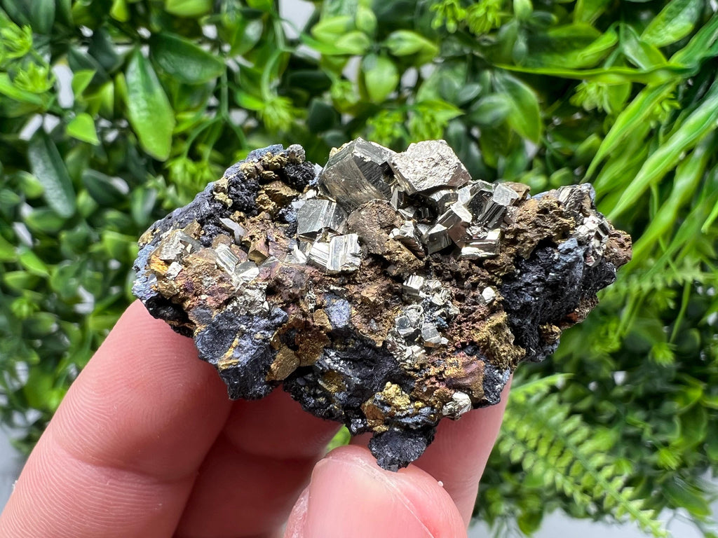 Golden Pyrite Cluster: Sphalerite Mineral Specimen, Bulgaria