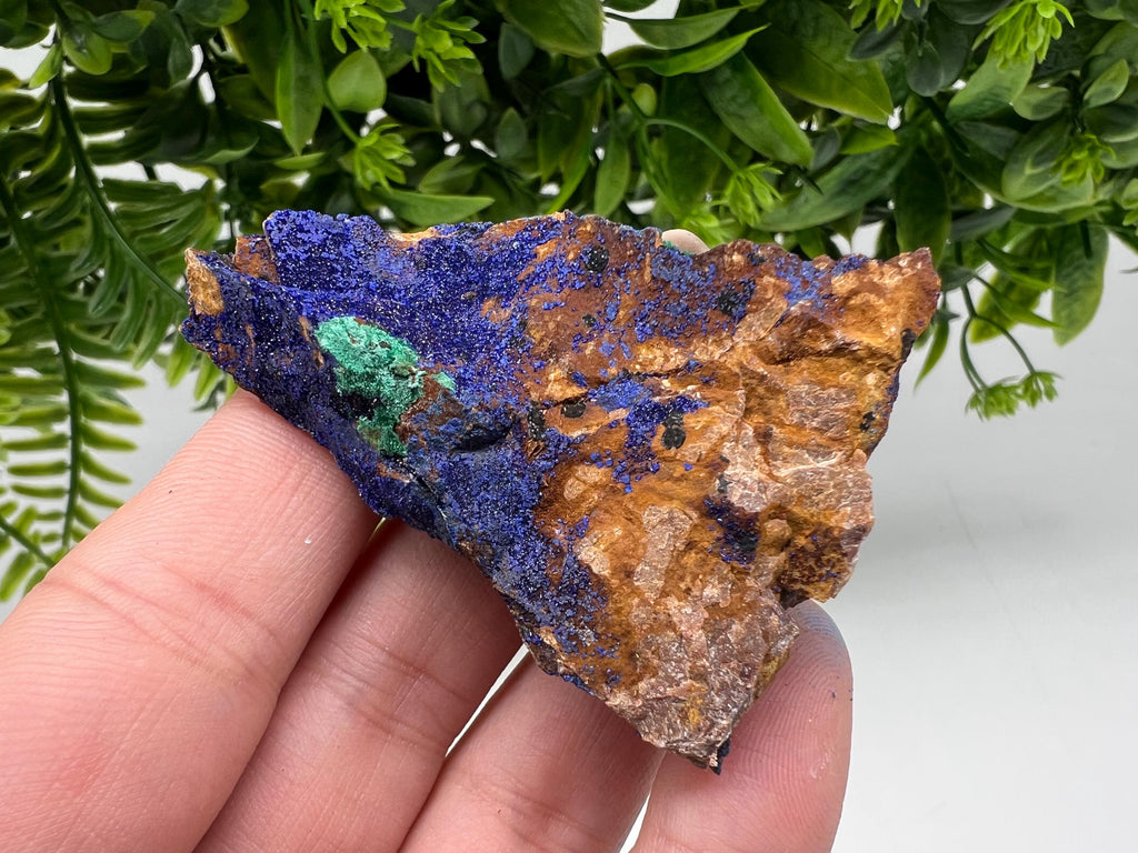 Azurite Malachite Mineral Specimen: Moroccan Blue-Green Crystal, Collector Stone
