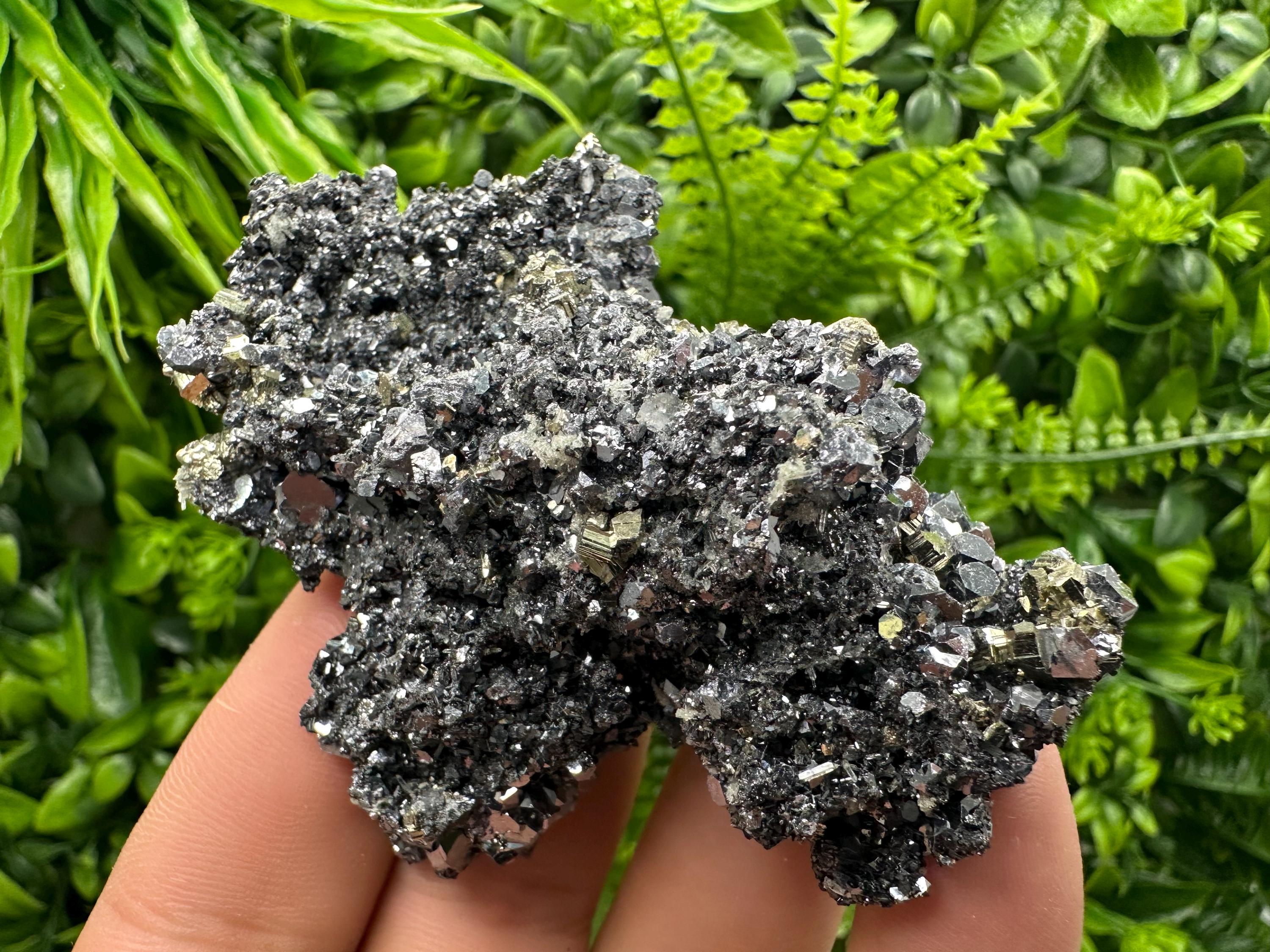 Pyrite on Sphalerite & Quartz, Borieva Mine Mineral Specimen