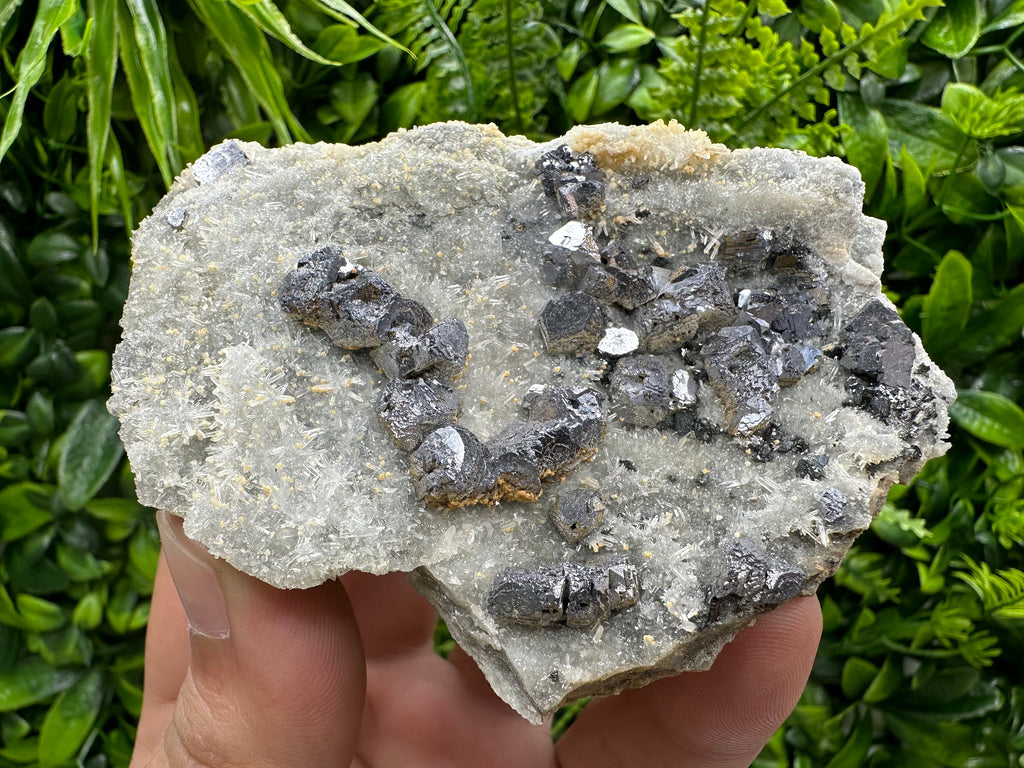 Galena with Quartz Crystal Cluster, Madan Bulgaria Mineral Specimen