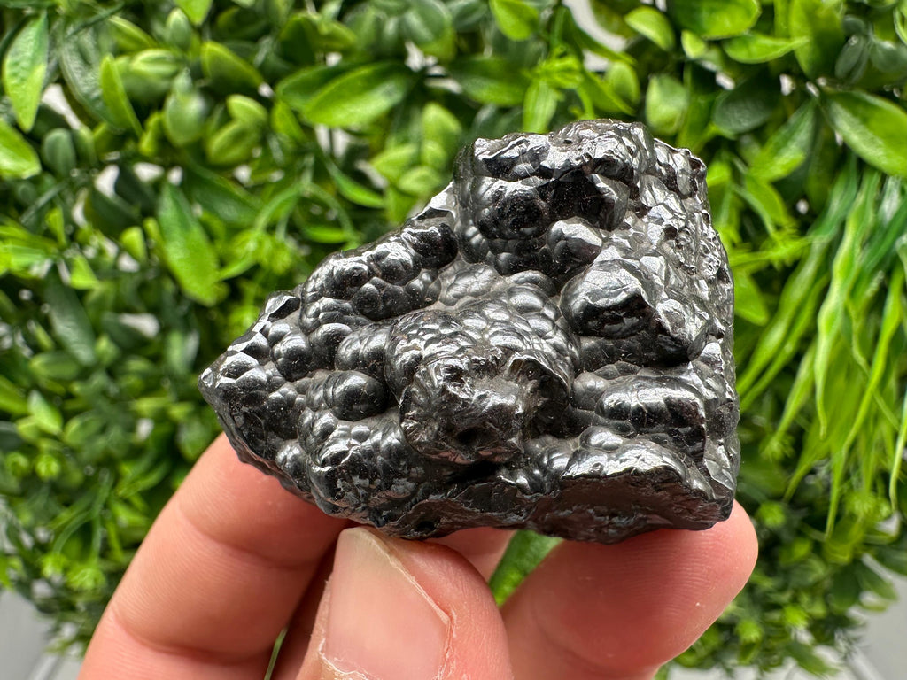 Botryoidal Black Hematite Specimen: Moroccan Crystal for Reiki Chakra