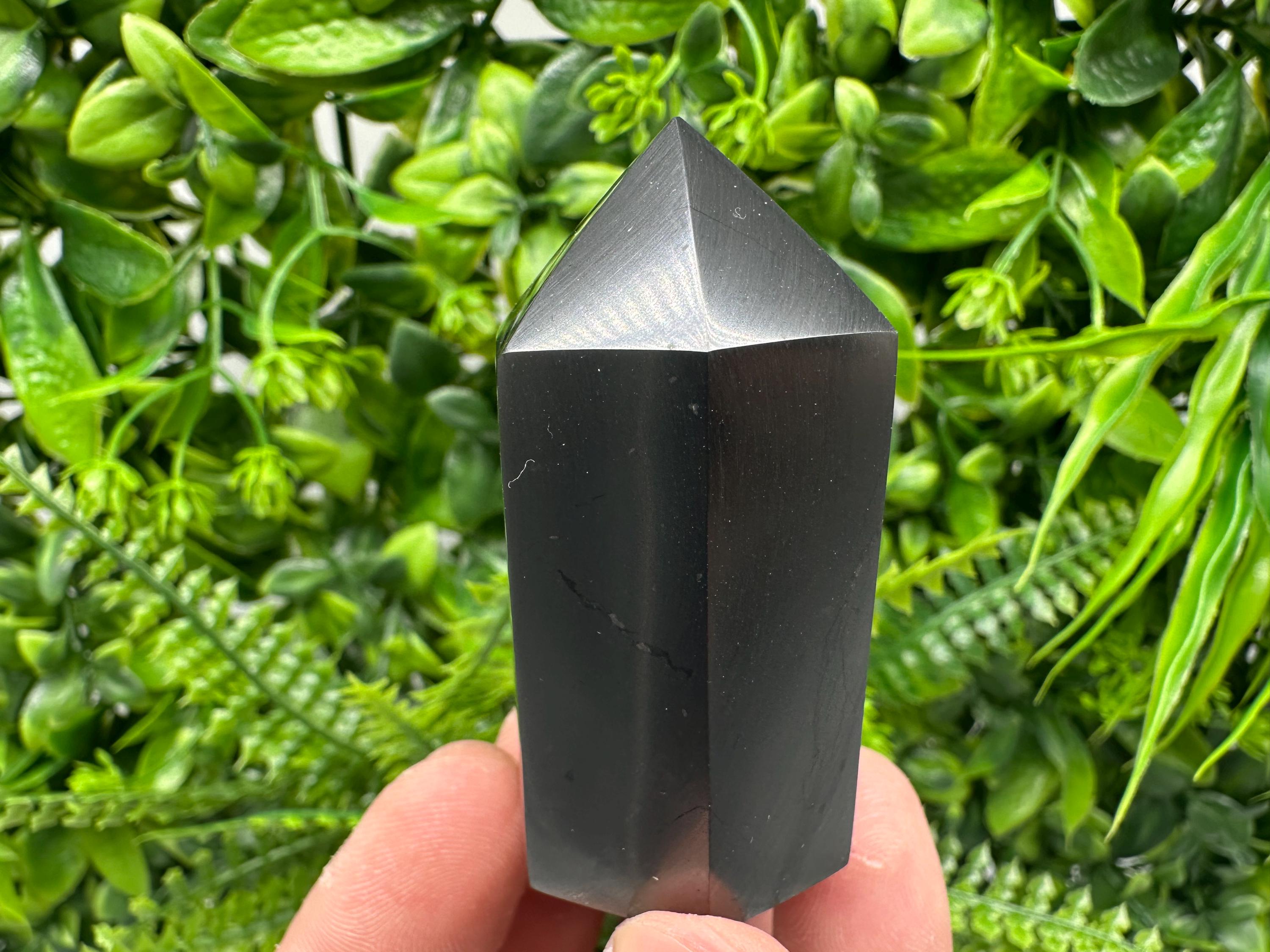 Shungite Stone Tower: EMF Neutralizer, Energy Protection (5cm)