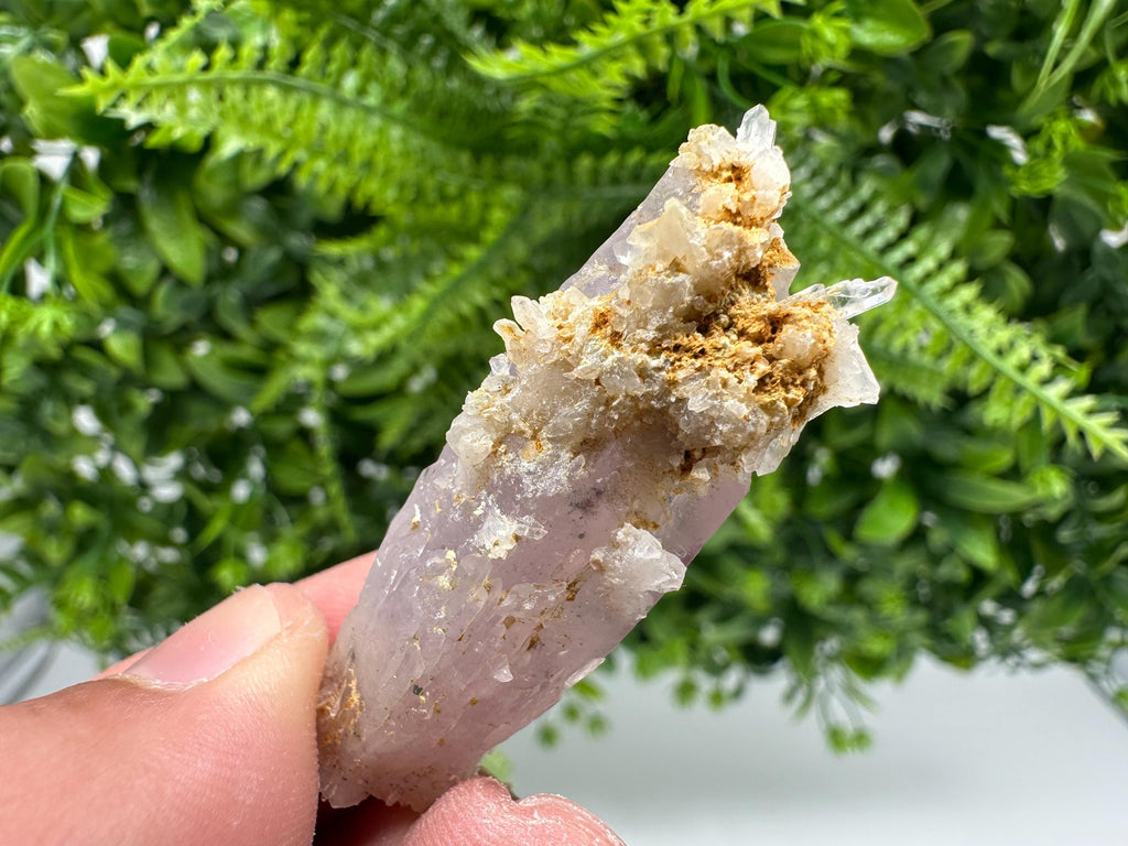 Amethyst Phantom Crystal with Cerusite, Madjarovo Mine, Bulgaria