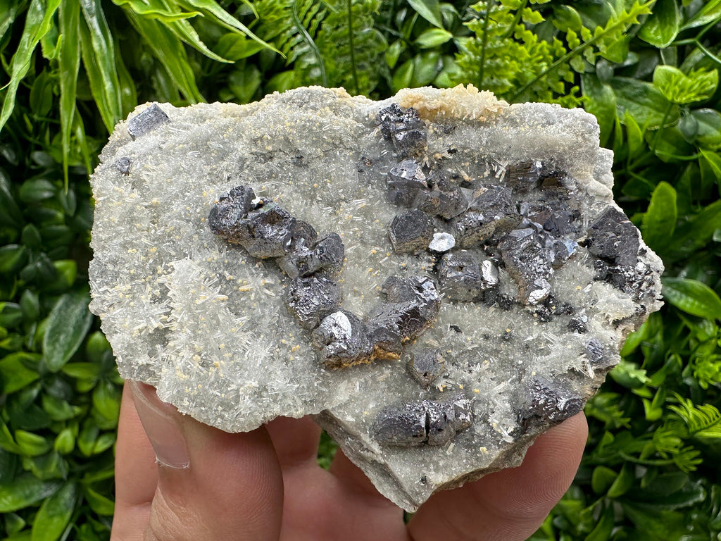 Galena with Quartz Crystal Cluster, Madan Bulgaria Mineral Specimen