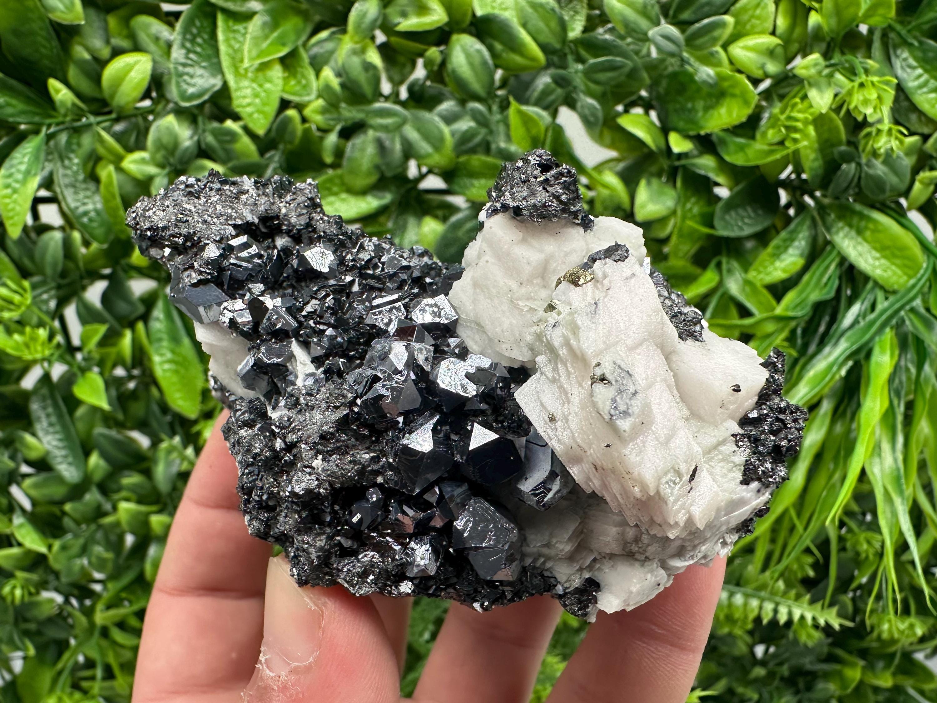 Galena Sphalerite Mineral Specimen: Calcite, Borieva Mine