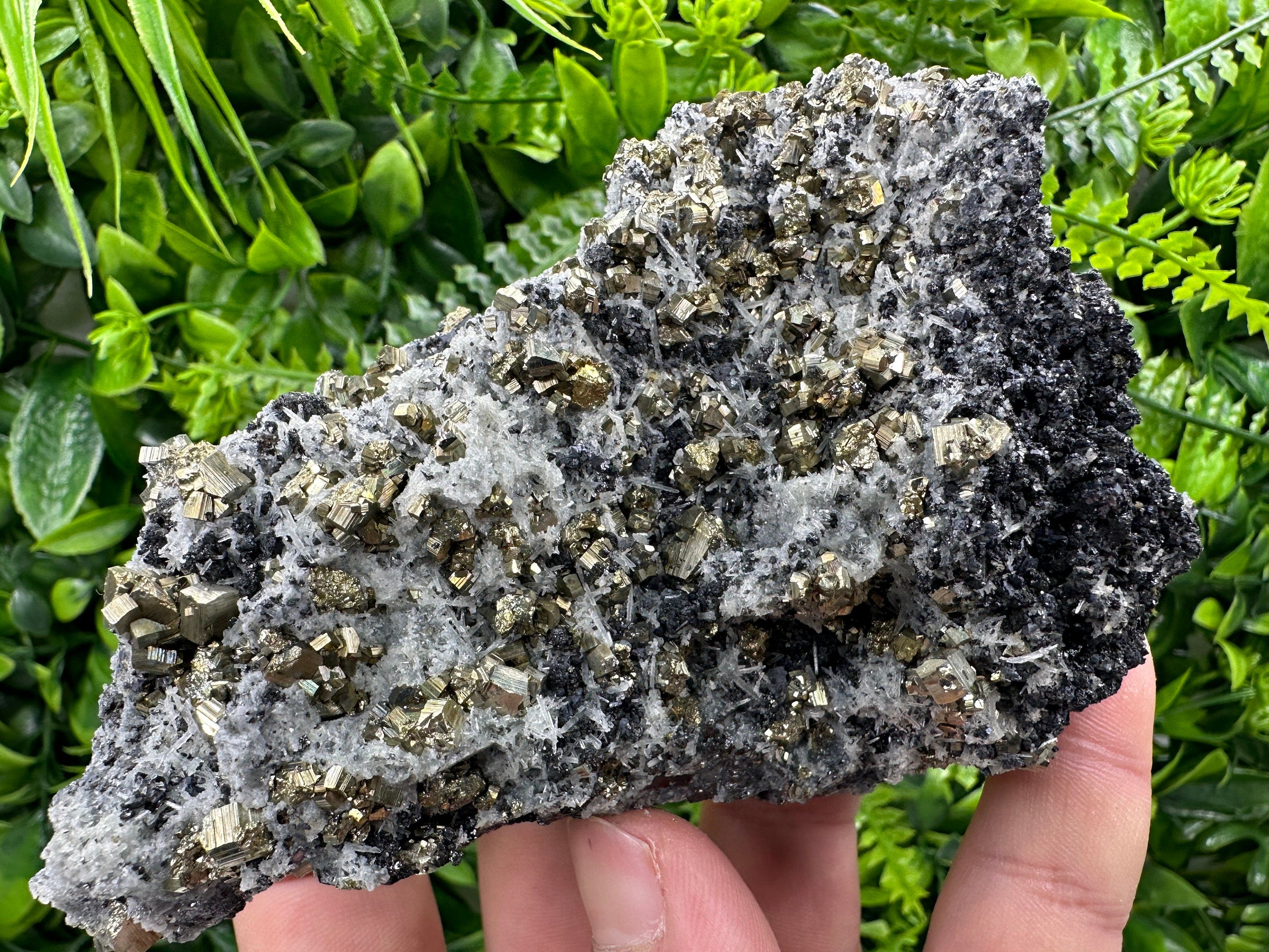 Pyrite Quartz Sphalerite Crystal Cluster, Borieva Mine Bulgaria