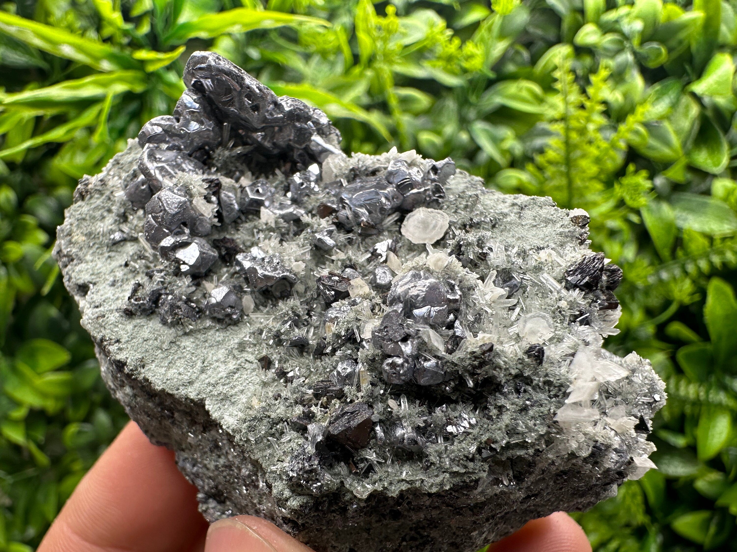 Galena Sphalerite Pyrite on Quartz, Madan Bulgaria Mineral Decor