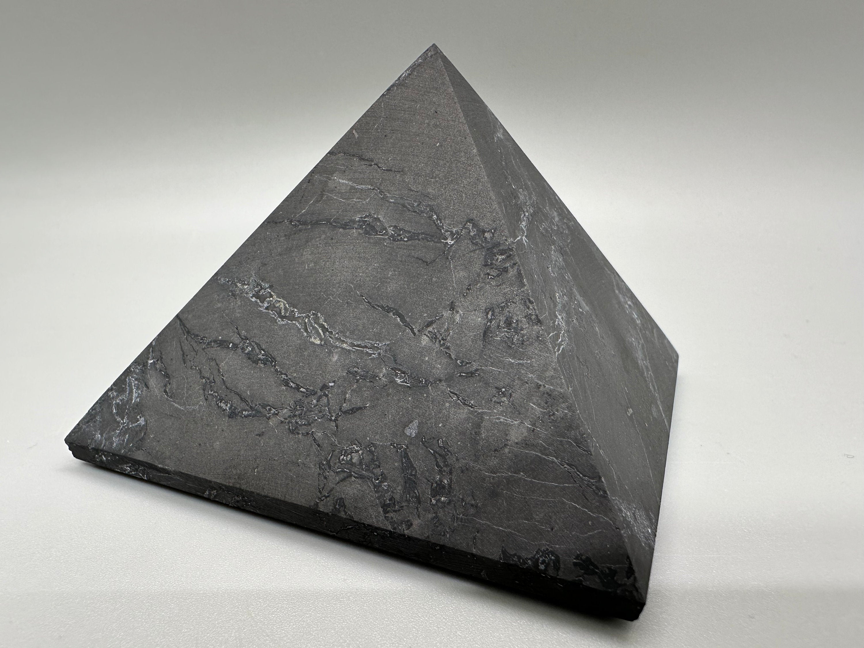 Shungite Pyramid (7cm): EMF & 5G Protection, Healing Crystal