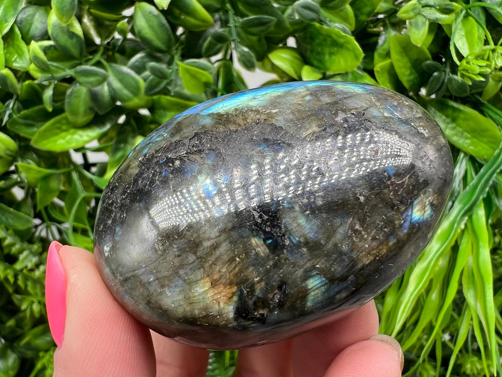 Polished Labradorite Crystal Decor Slab: Rainbow Multifire Stone