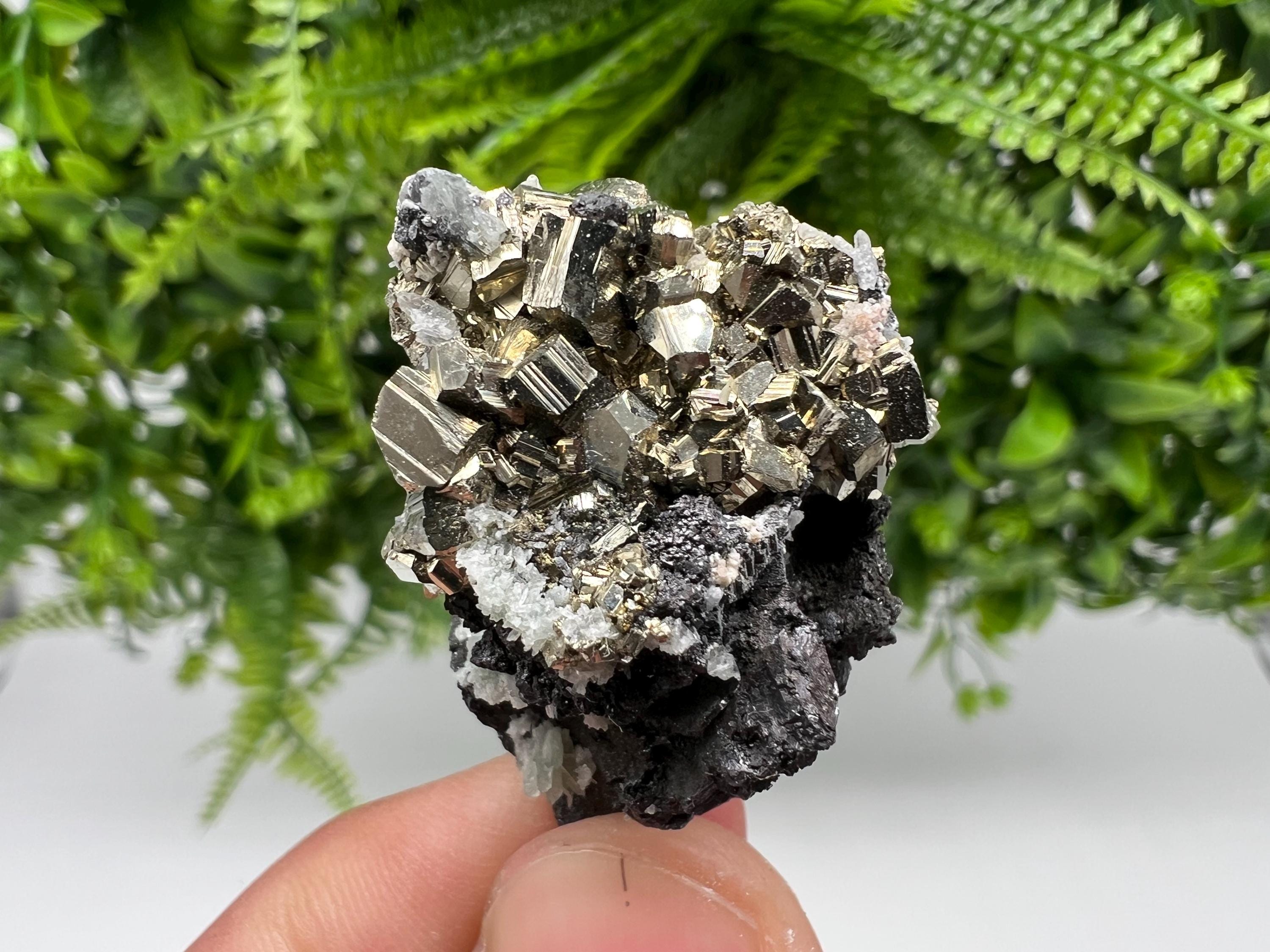 Pyrite on Sphalerite Mineral Specimen, Bulgaria, Home Decor Stone