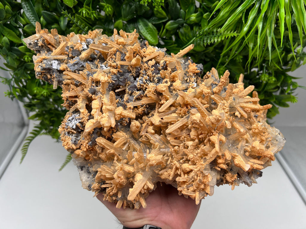 Collection Skeleral GALENA on Transparent Quartz whit Brown Calcite,natural,collectibles mineral specimen,home decor stone,gift,collection