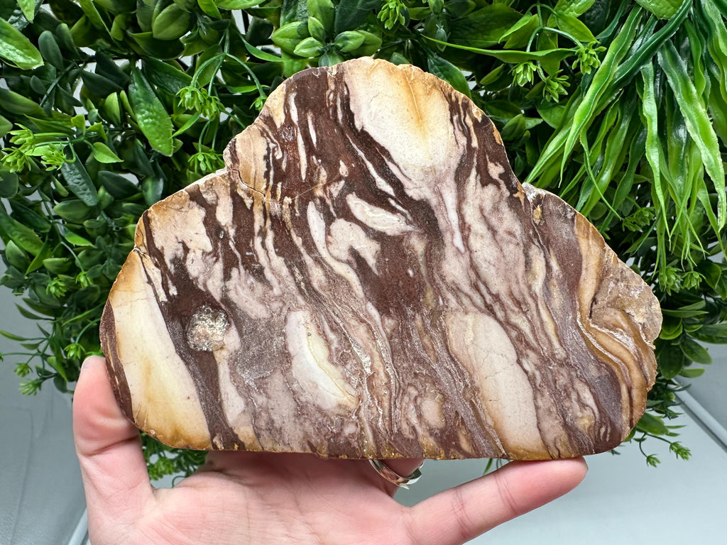 Landscape Jasper Slab – Natural Jasper Slice – Polished Stone Plate – Crystal Display Piece – Grounding Stone Decor –Unique Mineral Specimen