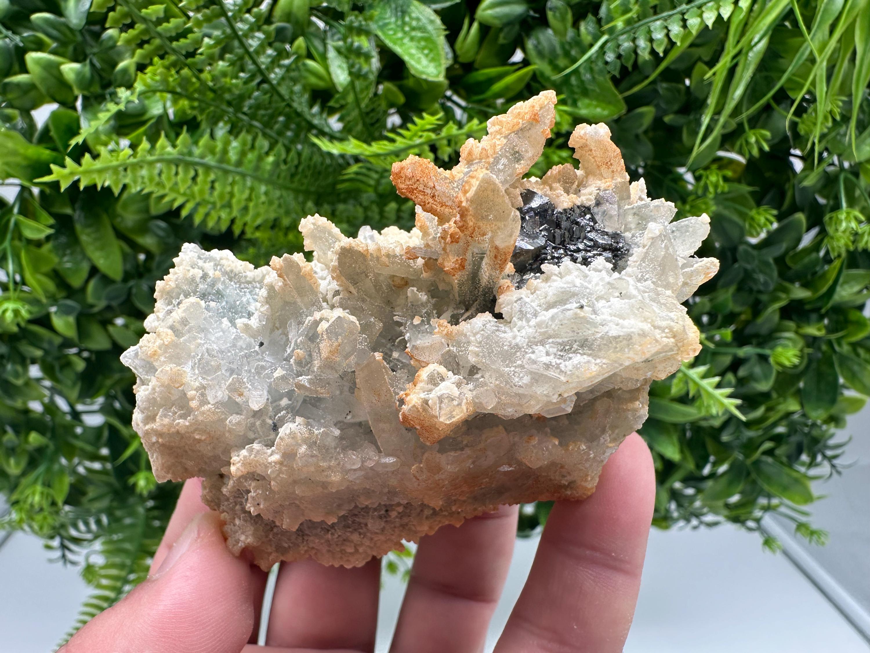 Quartz Calcite Sphalerite Mineral Specimen: Madan Bulgaria Home Decor Stone