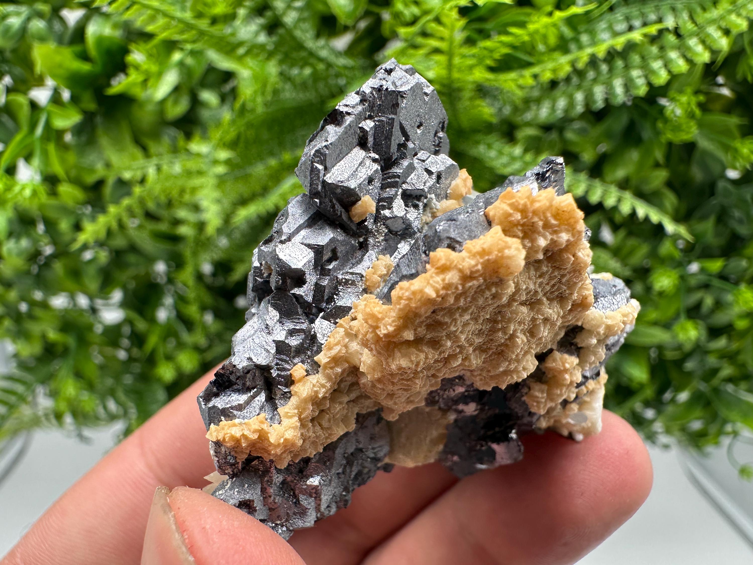Amazing Galena spinel law on Quartz whit Siderite,from Krushev dol mine,Bulgaria,natural,collection mineral specimen,home decor crystal,souv