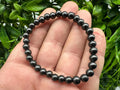 Shungite Bracelet: 6mm Round Gemstone, EMF Protection