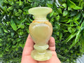Natural Green Onyx Candle Holder – Polished Crystal Altar Decor