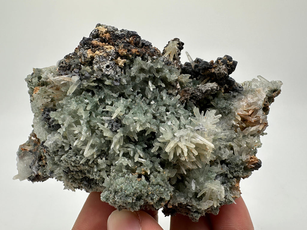 Chlorite Quartz Cluster: Bulgarian Mineral Specimen, Home Decor Stone