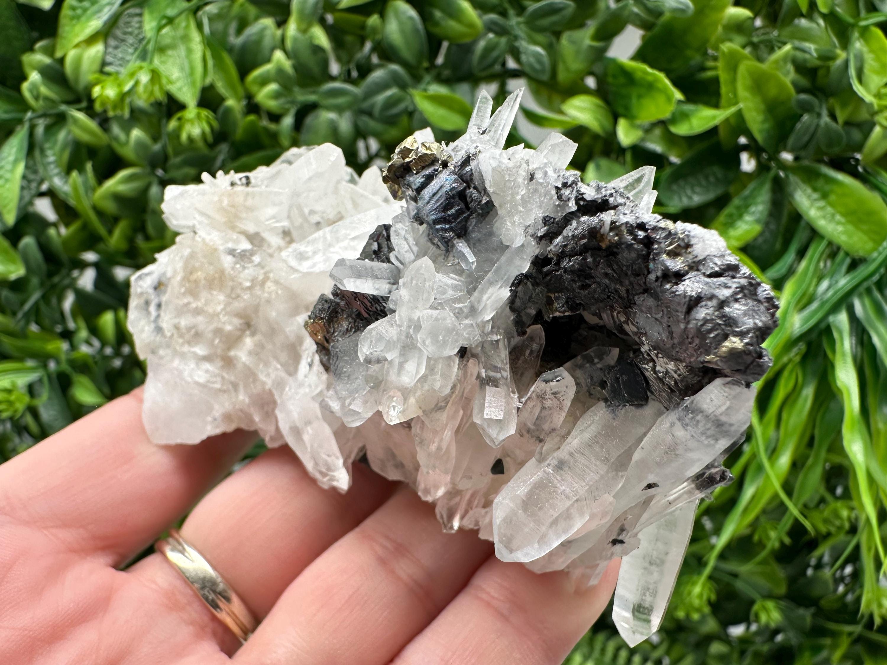Wonderful Sphalerite Chalcopyrite on  Quartz whit Galena feom 9 th September mine,Bulgaria,natural,collection mineral specimen,gift