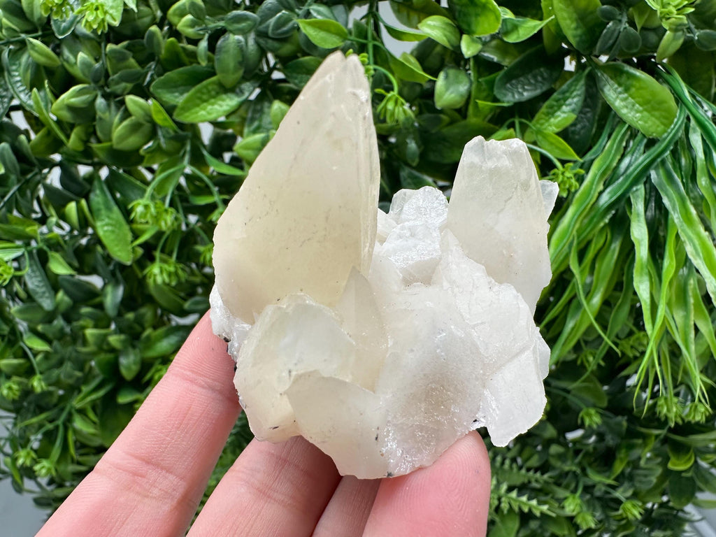 Calcite on Green Quartz: Laki Bulgaria Healing Crystal