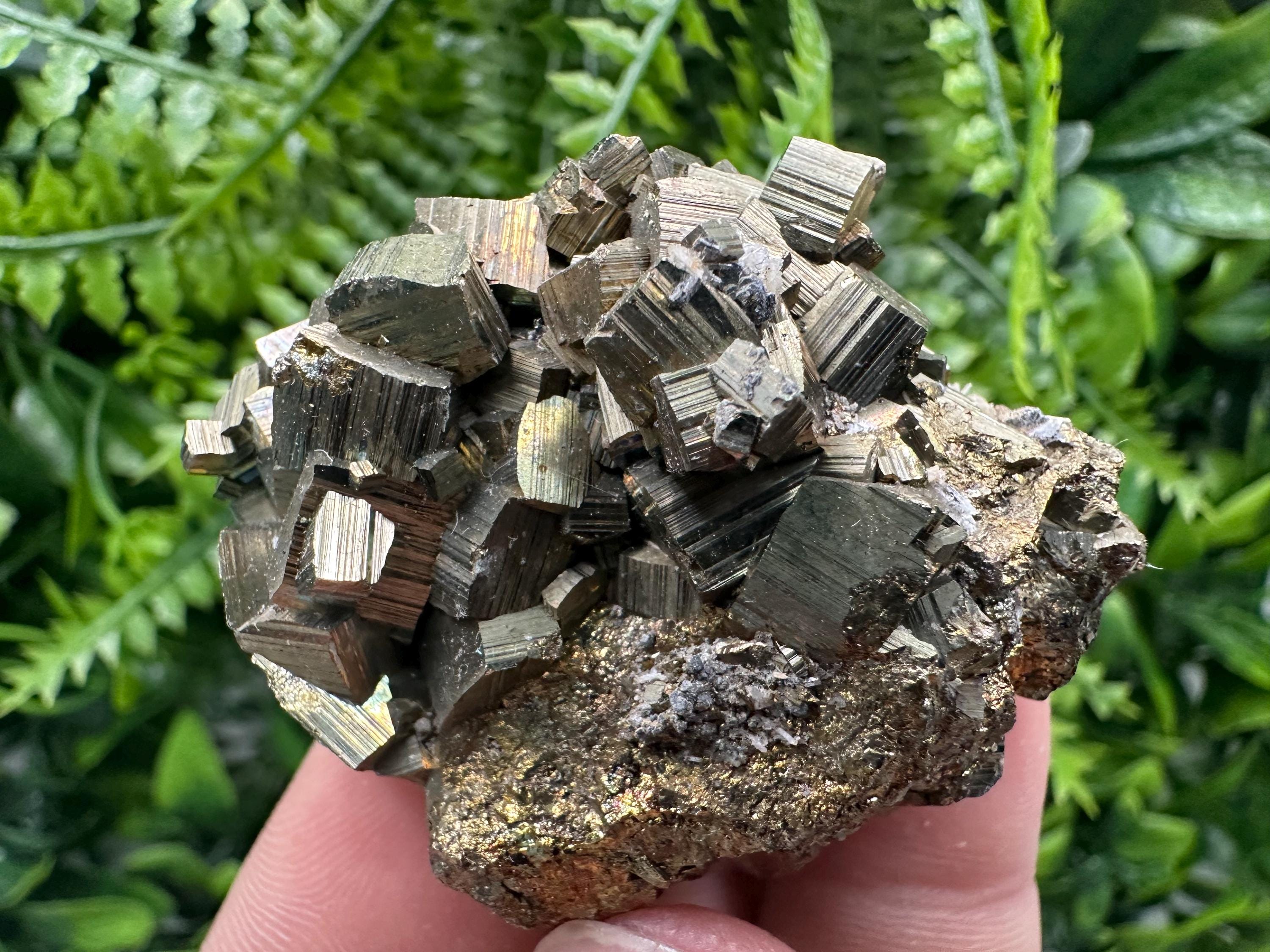 Rainbow Pyrite Cluster from Bulgaria: Home Decor Gift