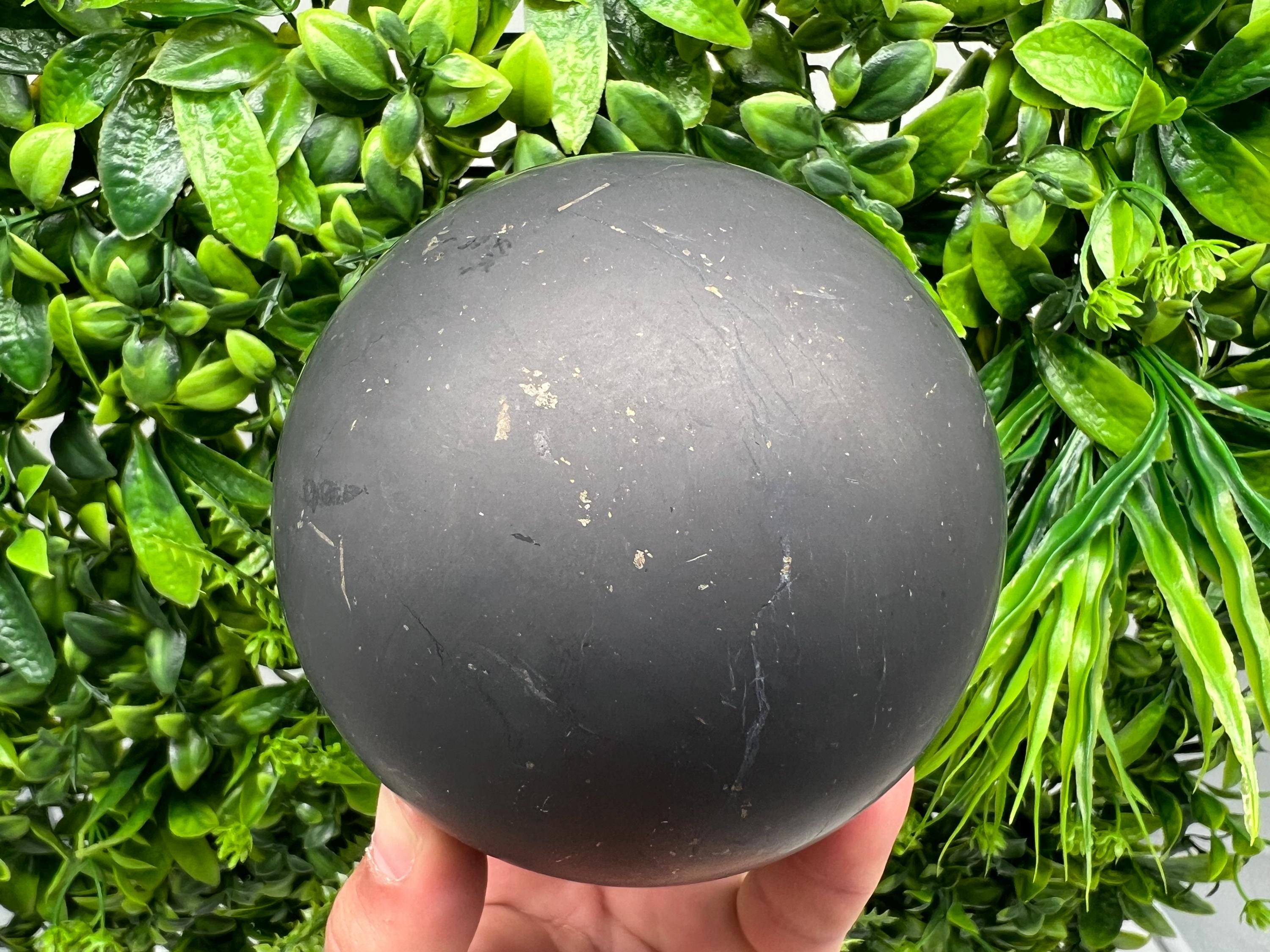 10cm Shungite Sphere: Unpolished EMF Protection Crystal
