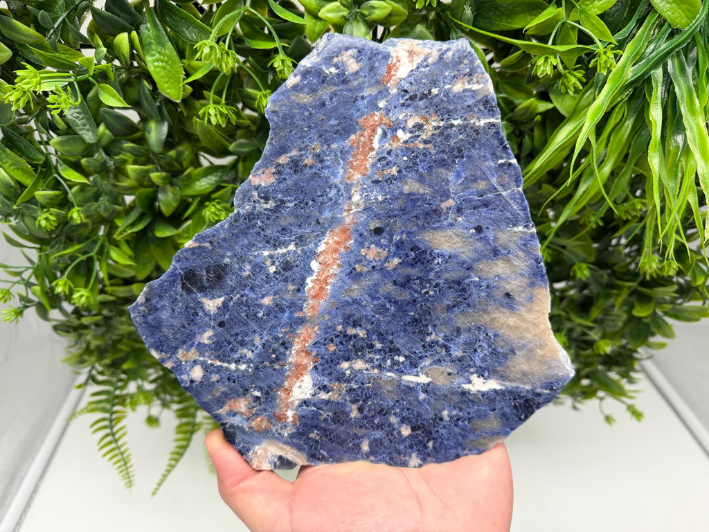 Polished Natural Sodalite Slice – Blue Crystal Slab, Home Decor, Meditation Stone