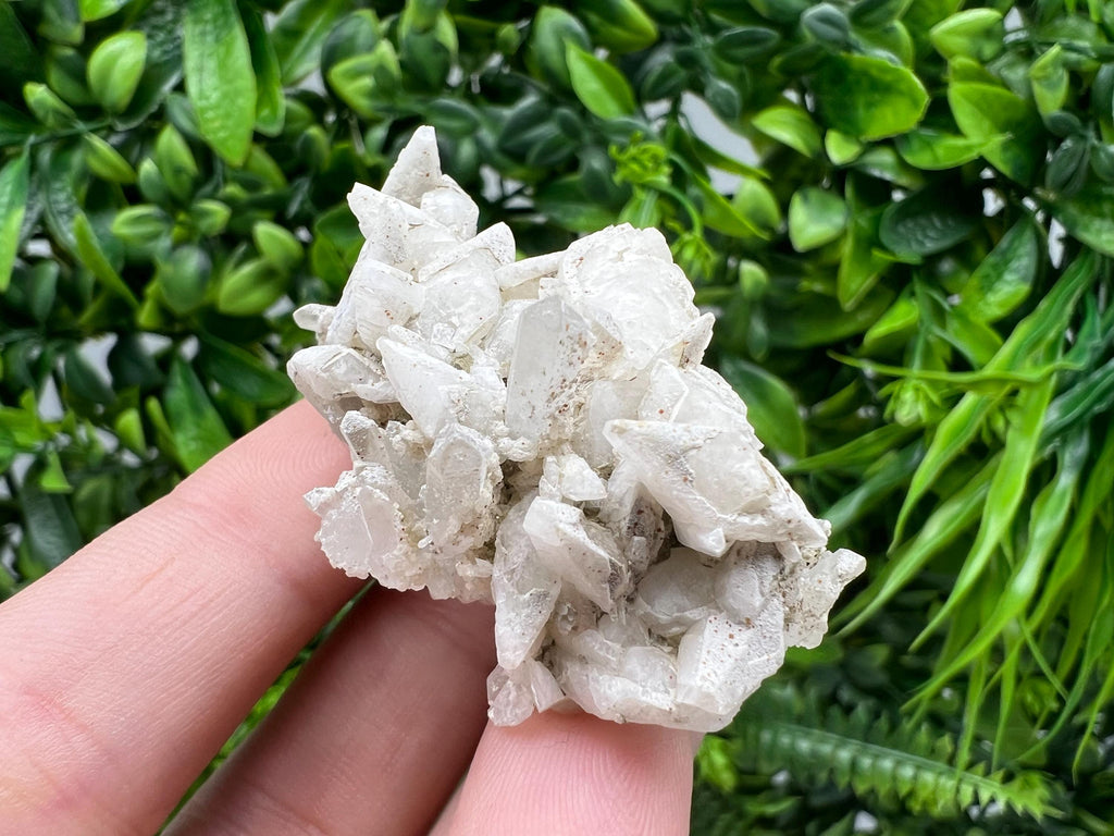 Calcite on Green Quartz: Djurcovo Mine, Bulgaria Healing Crystal