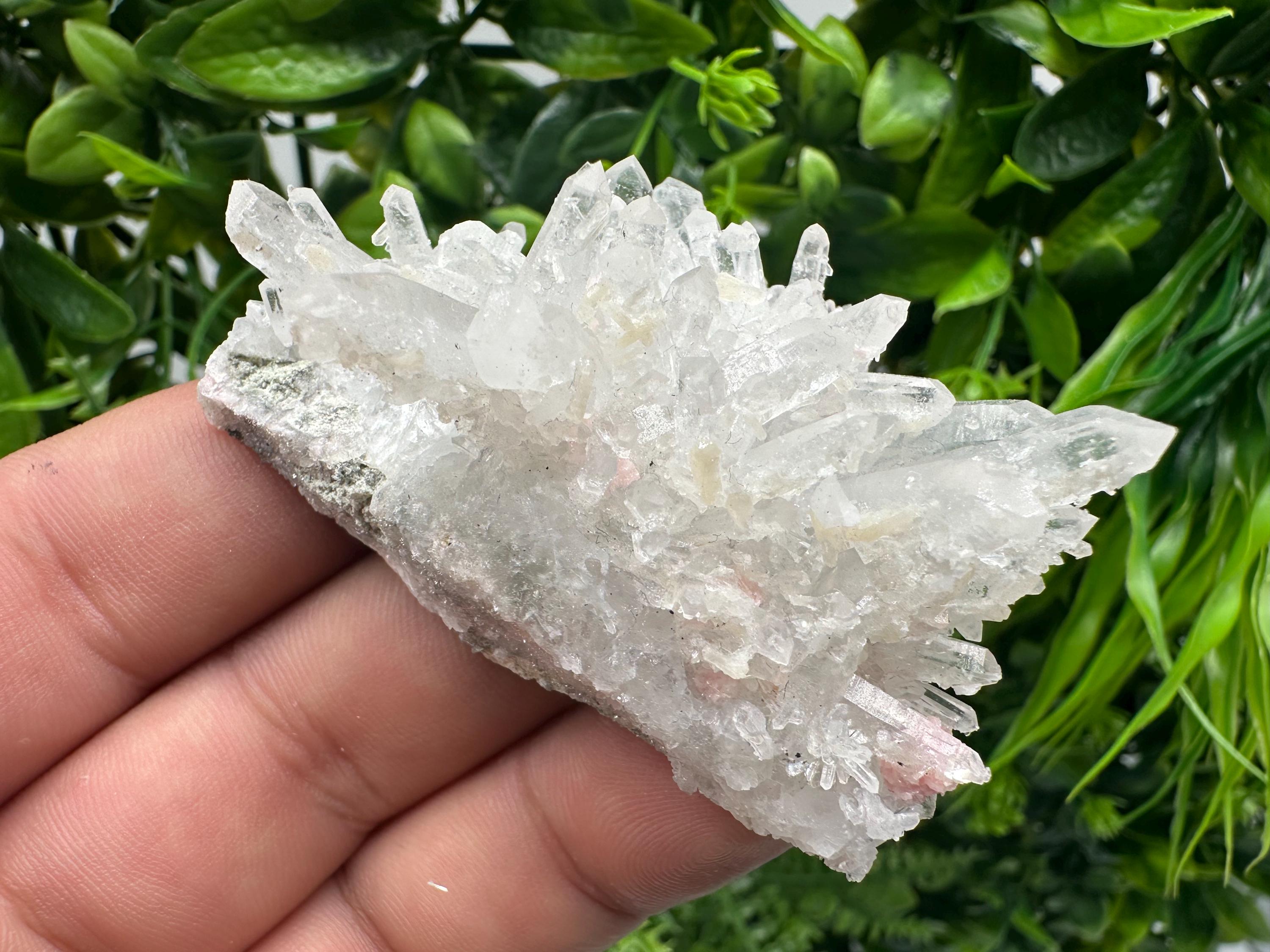 Rhodochrosite on Quartz Specimen, Starnica Mine, Bulgaria