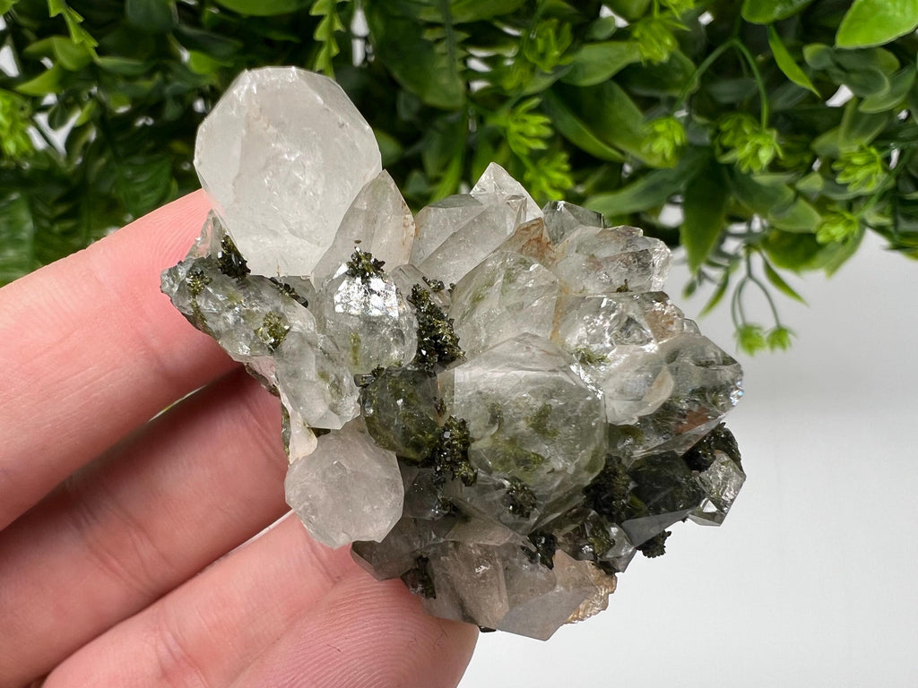 LARGE, Green Epidote with Quartz Crystals - Extremely Sparkly with Rainbows,souvenirs collection stone,gift,decor, Eastern Anatolian, Turkey