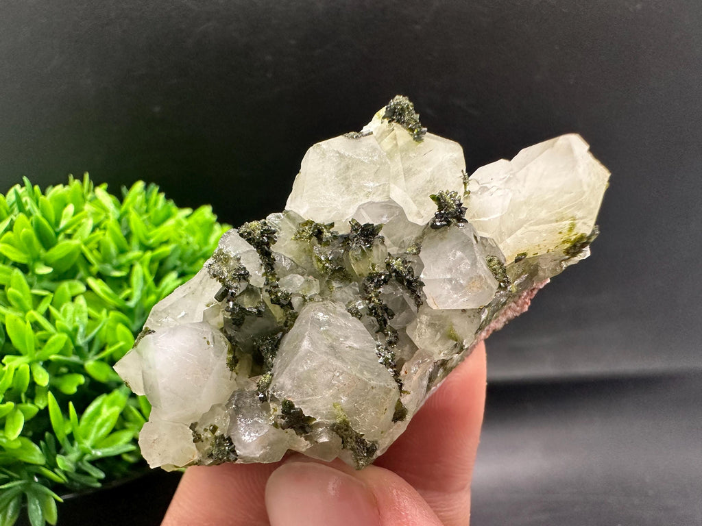 Rare Green Epidote Quartz Crystal Cluster - Eastern Anatolia, Turkey