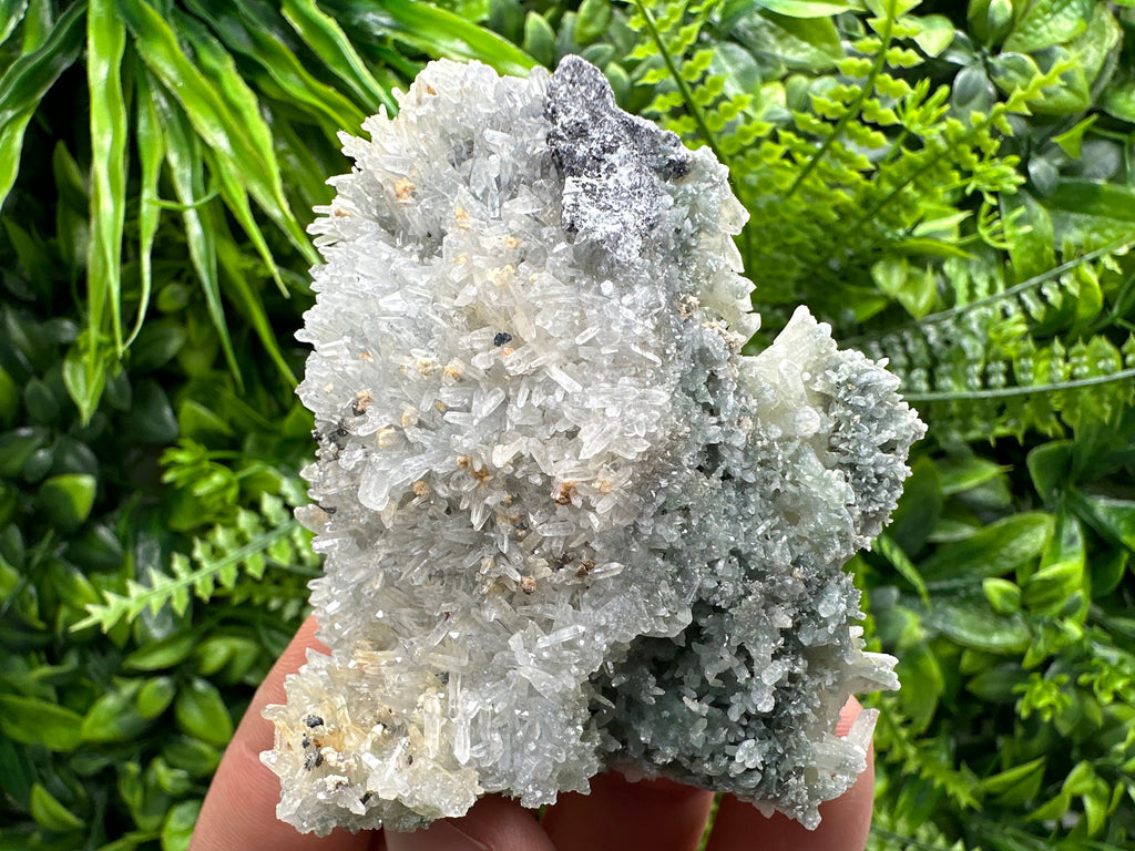Chlorite Quartz Cluster: Bulgarian Mineral Specimen, Home Decor Stone