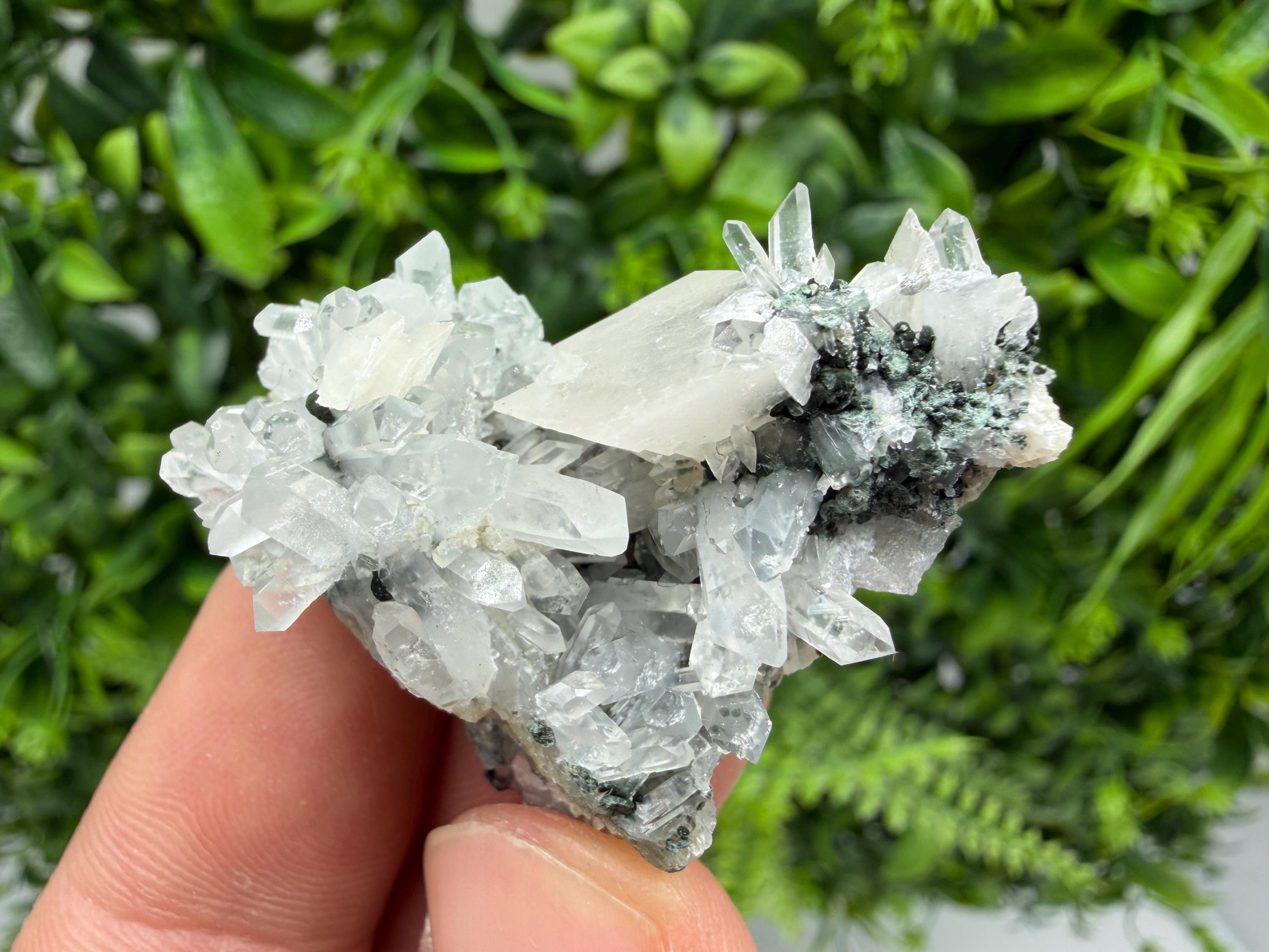 Wonderful Calcite,Quartz on Chlorite matrix,from Borieva mine,Madan,Bulgaria,natural collection mineral specimen,rare crystal,home decor