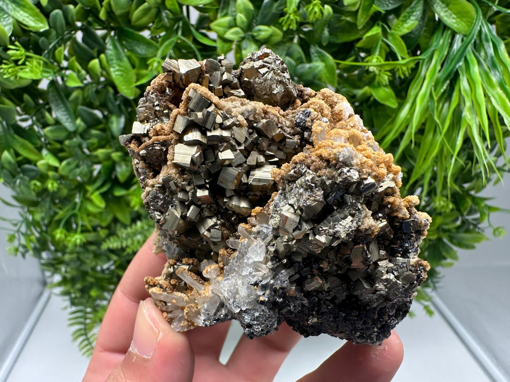 Stunning Pyrite on Quartz,Calcite from Borieva mine,Madan,Bulgaria,natural,collectible mineral specimen,home decor stone,collection crystal