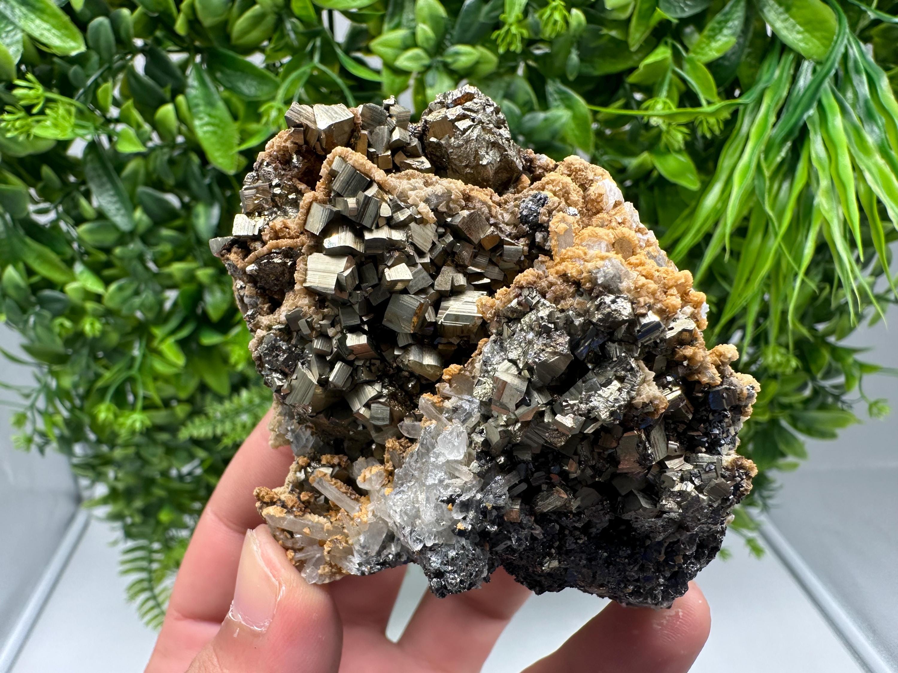 Stunning Pyrite on Quartz,Calcite from Borieva mine,Madan,Bulgaria,natural,collectible mineral specimen,home decor stone,collection crystal