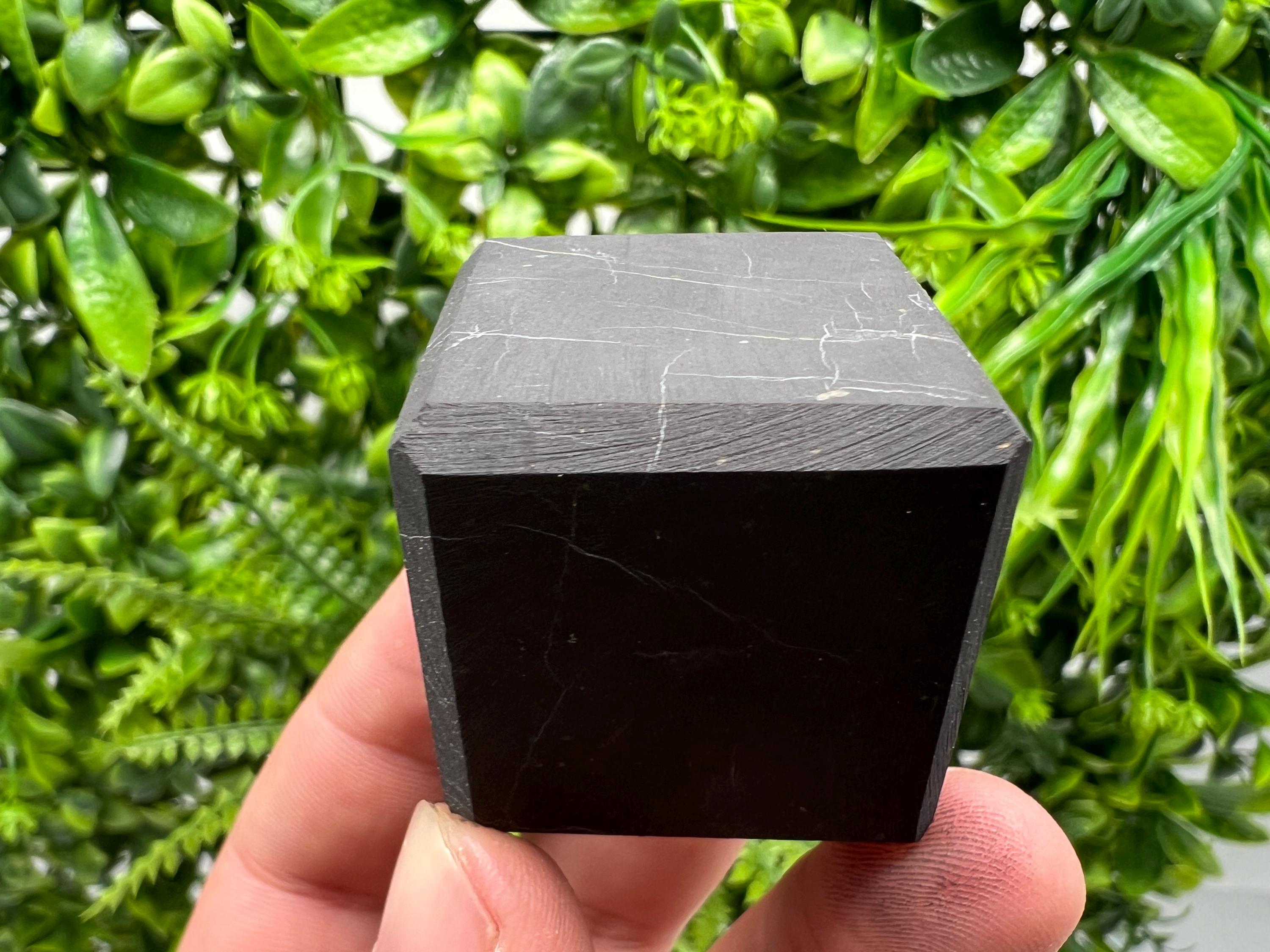 Shungite Crystal Cube (3cm): EMF & 5G Protection, Healing Stone