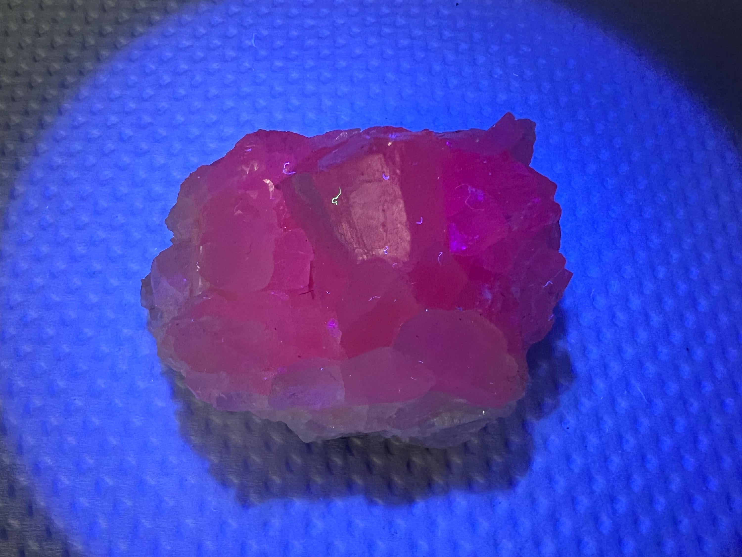 UV Reactive Mangano Calcite Crystal: Androvo Mine, Bulgaria