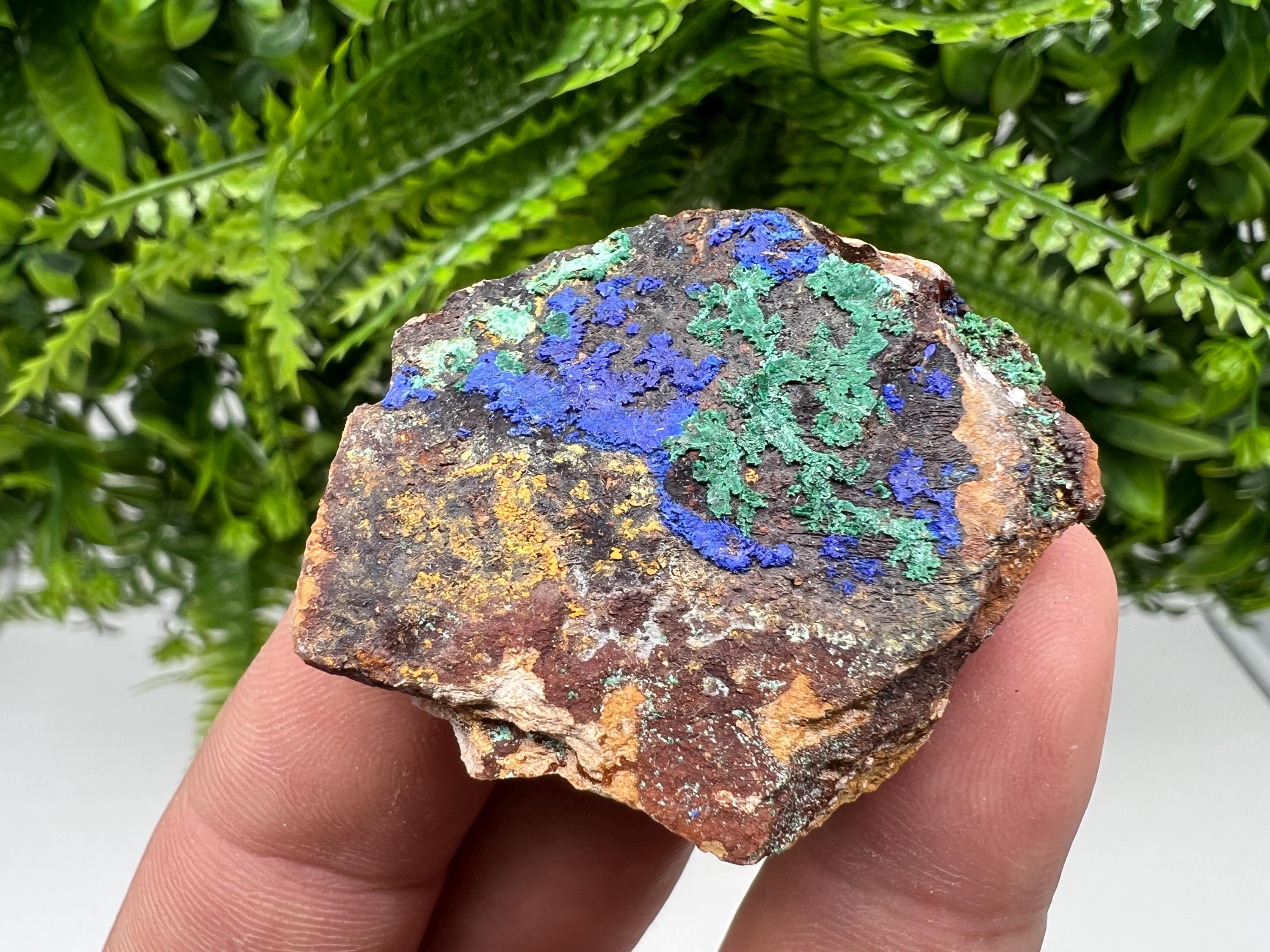 Moroccan Azurite and Malachite Mineral Specimen, Rare Crystal Collection