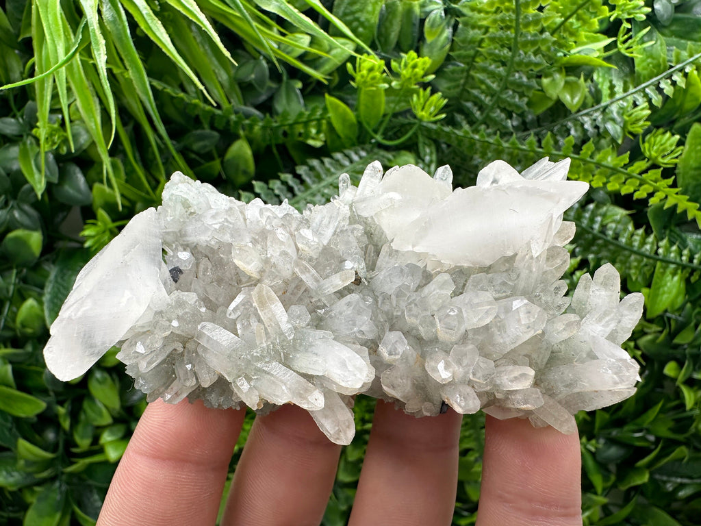 Calcite on Quartz with Chlorite, Bulgaria Minerals Collection