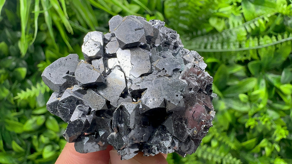 Shiny Galena Cluster with Siderite and Quartz, Bulgaria Mineral Specimen