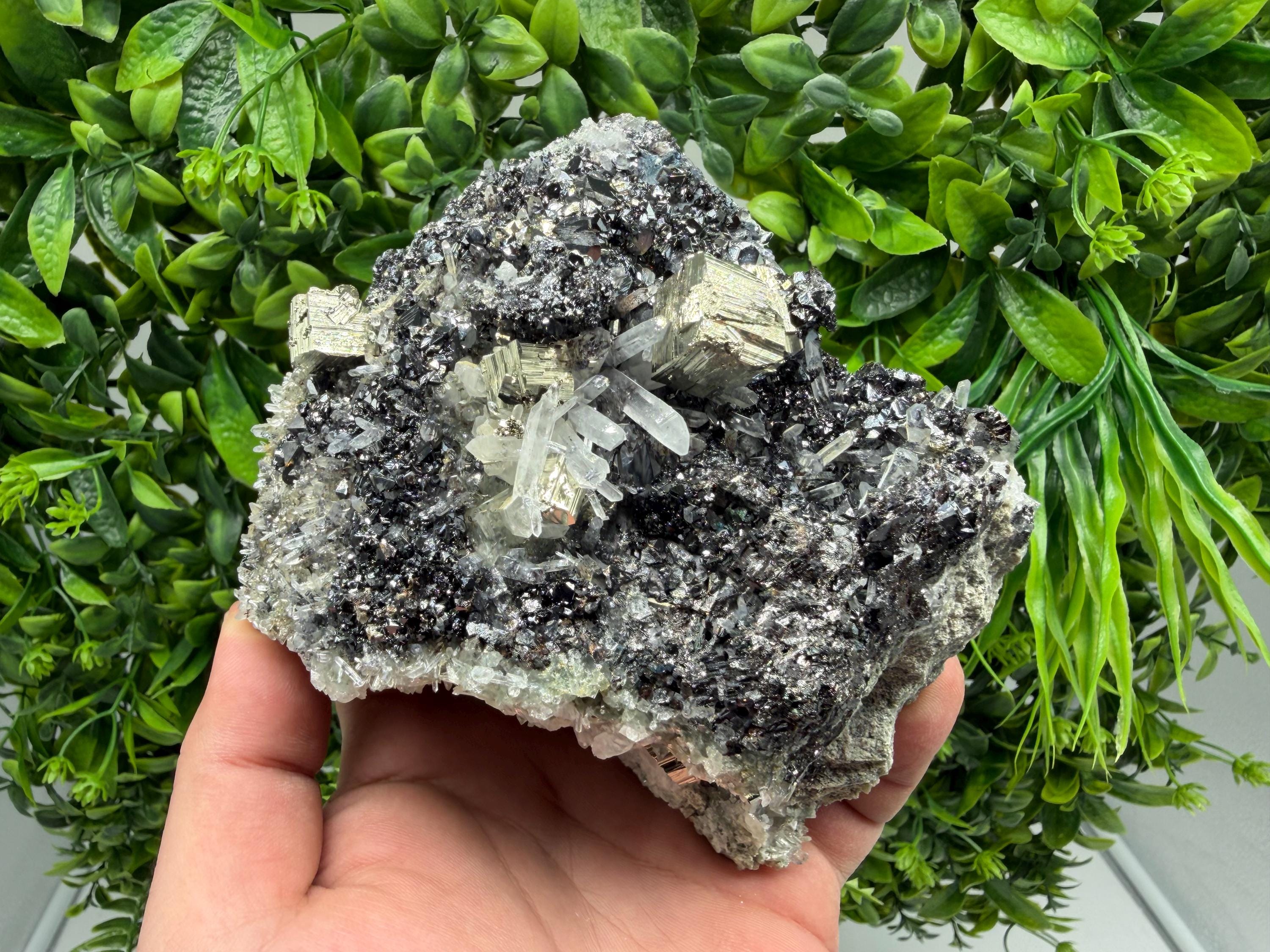 Pyrite Sphalerite Quartz  Mineral Specimen, Krushev dol Mine