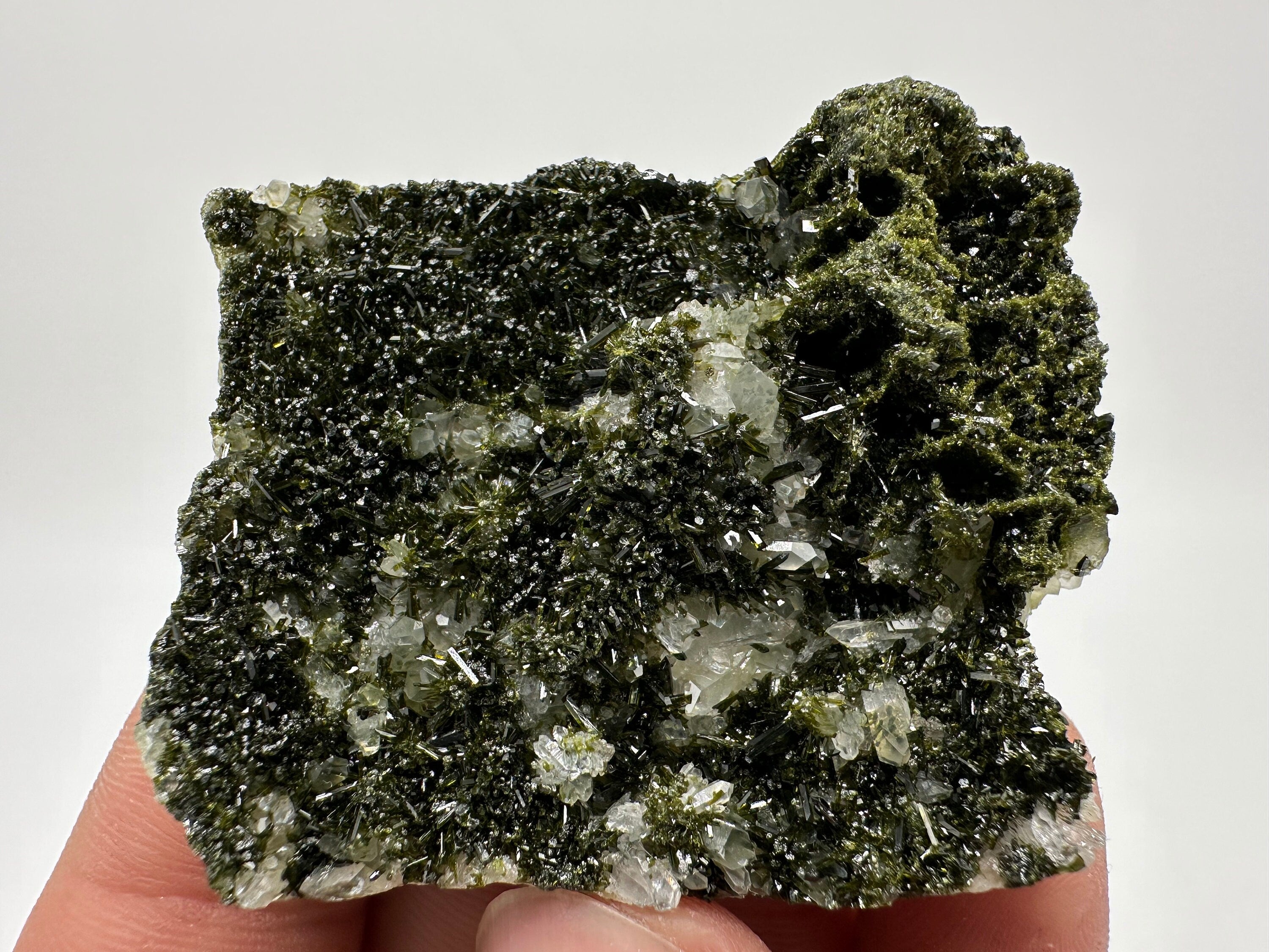 Rare Green Epidote with Quartz Crystals: Eastern Anatolian Decor