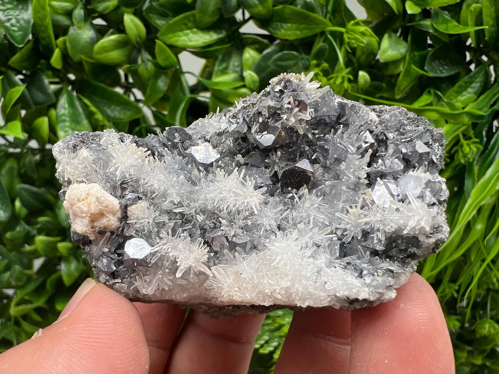 Calcite Galena on Quartz Mineral Specimen, Bulgaria Home Decor Stone